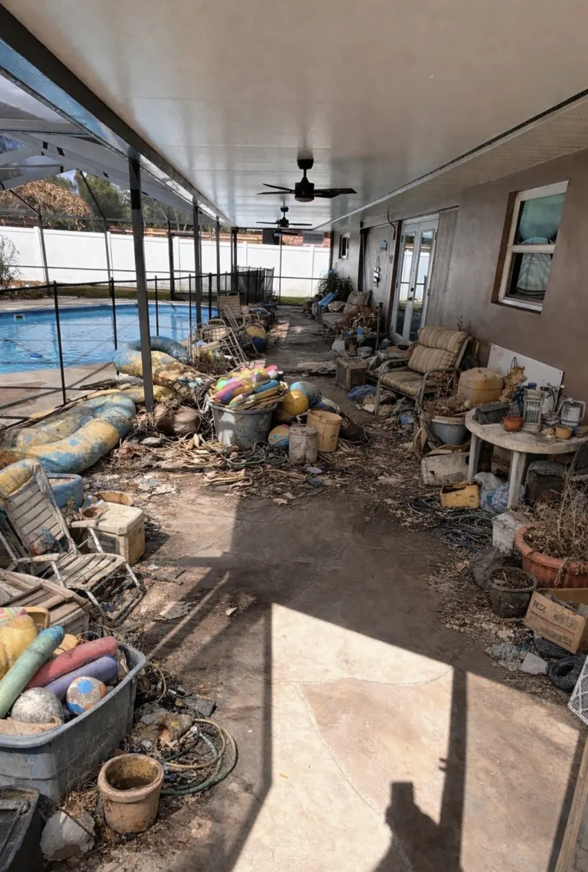 A room full of items before a Junk Nation Removal property cleanout